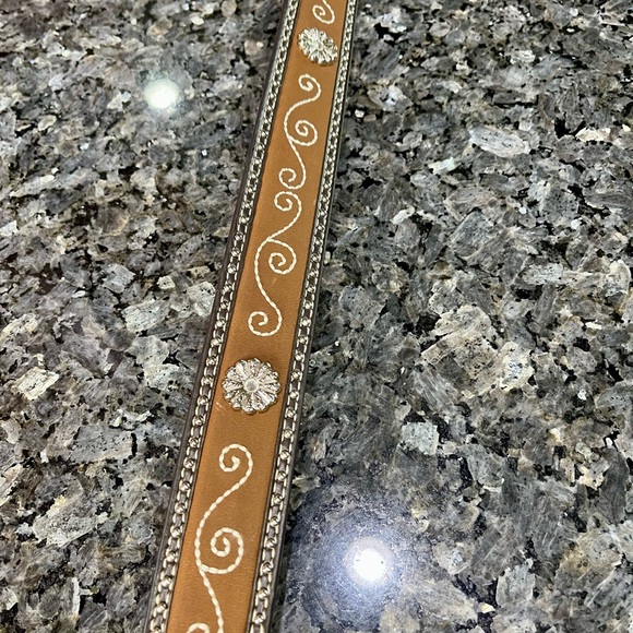 Nocona Brown Western Belt with Ornate Silver Studded Buckle XL NWT - Picture 3 of 8